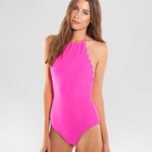Target Scalloped Halter One Piece Swimsuit